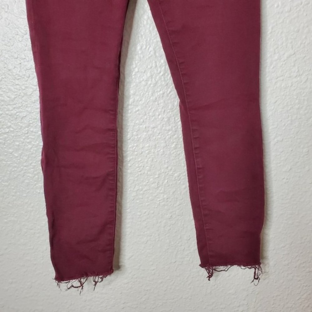 7 For All Mankind The Ankle Skinny in Burgundy - Picture 3 of 9